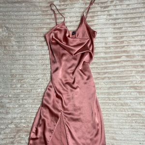 Pretty Little Thing Satin Midi Dress With Slit